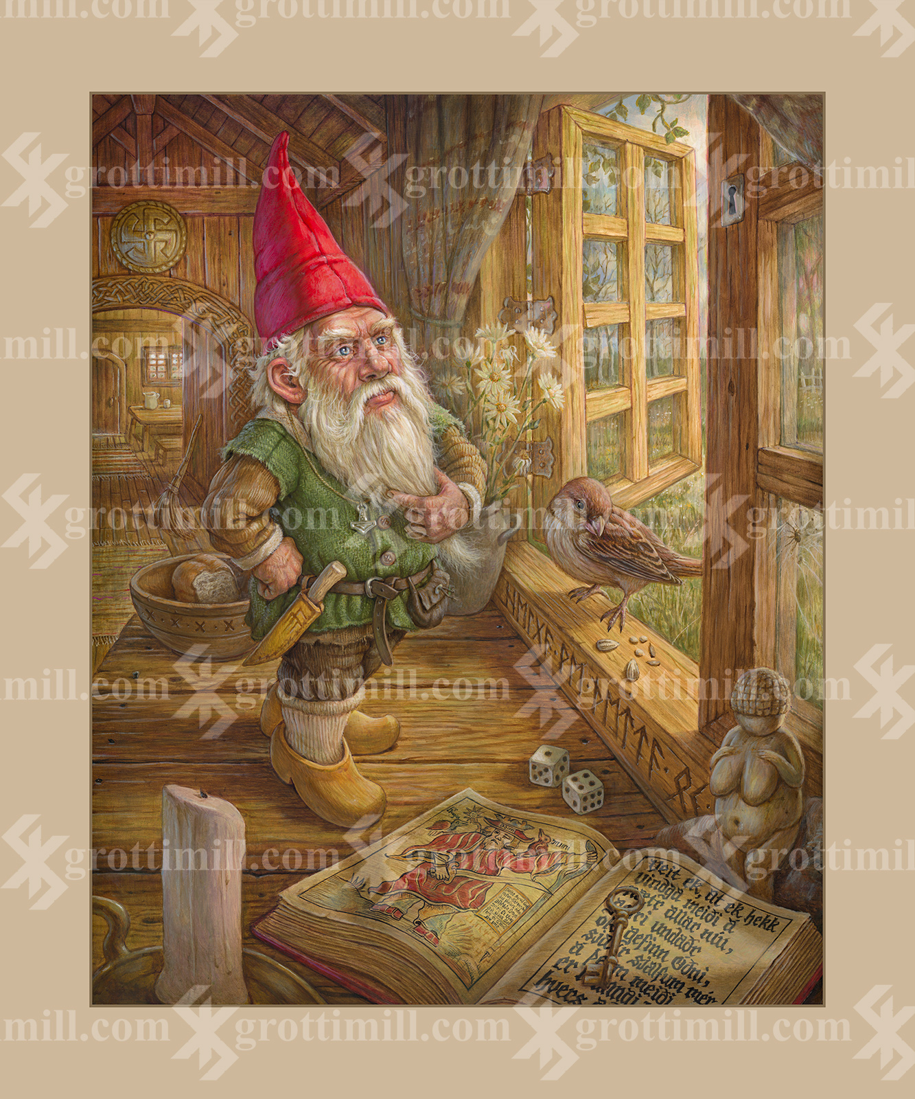 Tomten Drawing Tomten (The Gnome) - Fine Art Print - Grotti Mill Productions