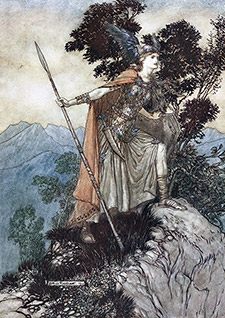 Arthur Rackham's Brunnhilde Painting